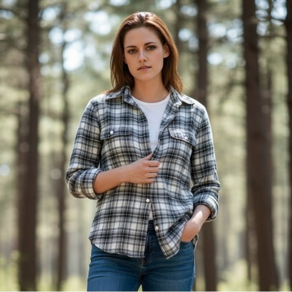 Aritizia Babaton - Plaid Button-Down Long Sleeve Shirt